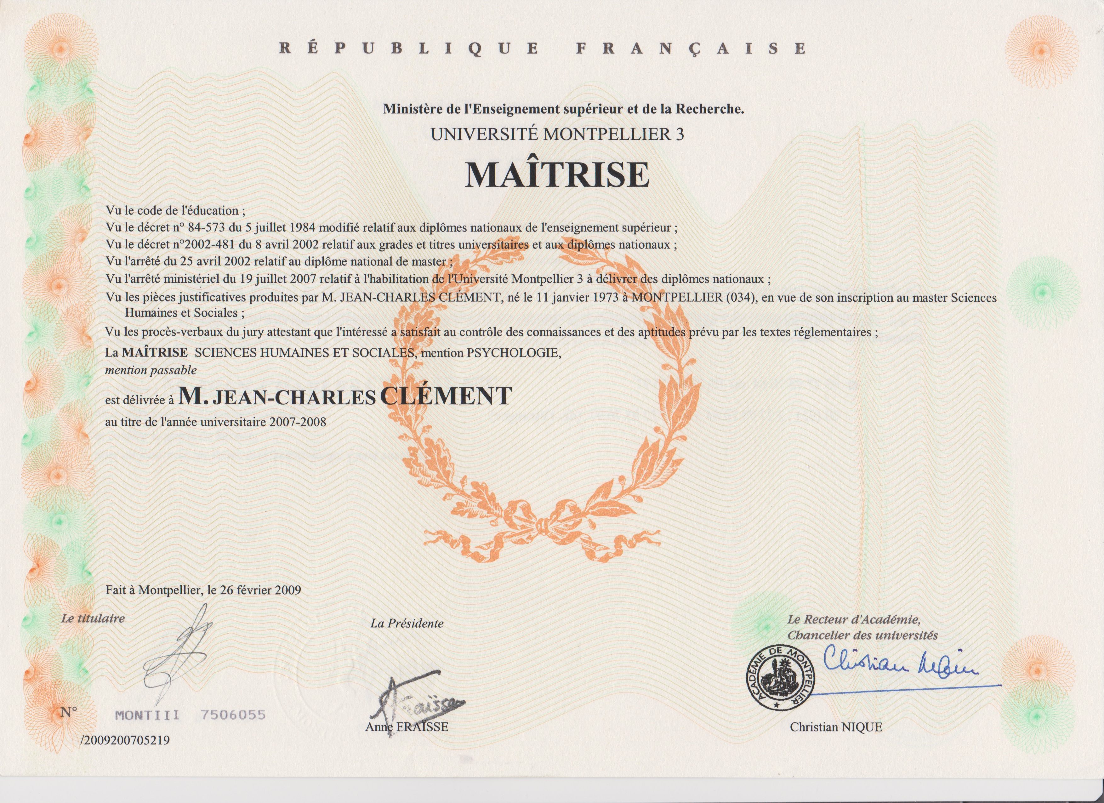 diplome universitaire a montpellier